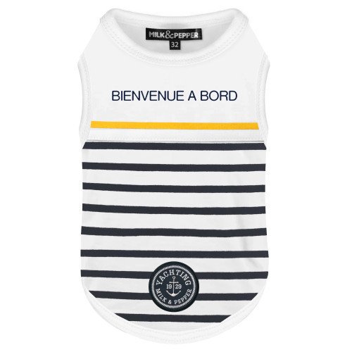 T-shirt pour chien Marinière bleu marine