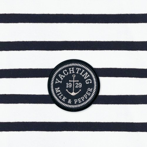 T-shirt pour Teckel Marinière bleu marine