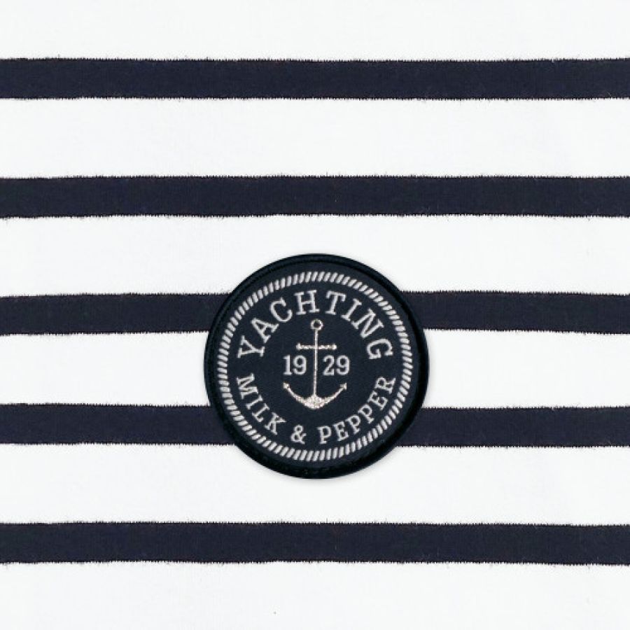 T-shirt pour Teckel Marinière bleu marine