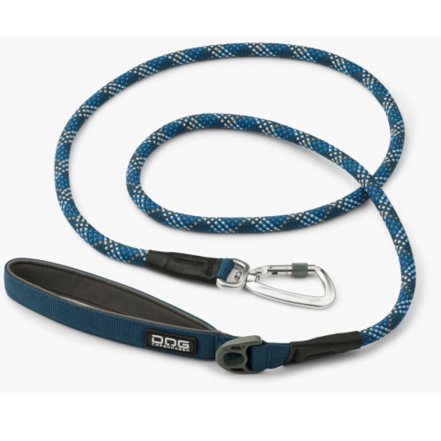 Laisse urban rope ronde en corde BLEU OCÉAN pour chien, solide