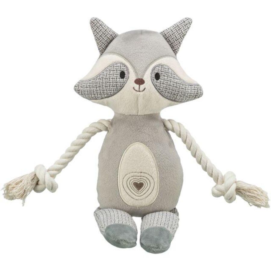 Doudou peluche pour chien raton laveur