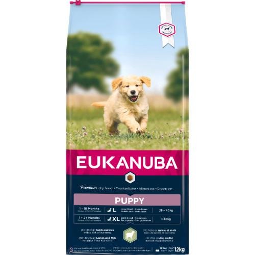 Croquettes Eukanuba puppy grand chien agneau riz