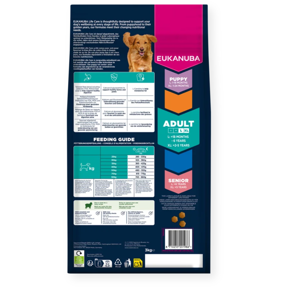 Croquettes Eukanuba adult grand chien agneau riz