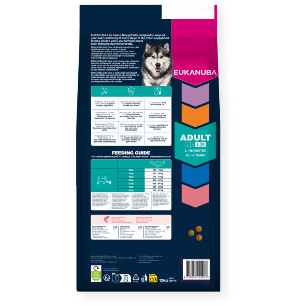 Croquettes Eukanuba adult grand chien au saumon