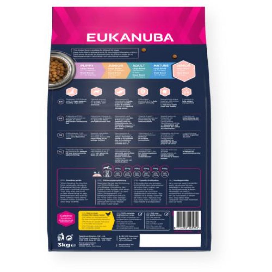 Croquettes Eukanuba grand chien senior au poulet frais