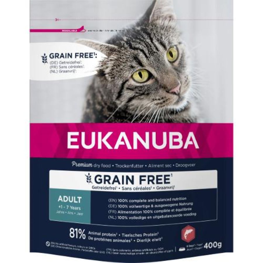 Croquettes chat adult Eukanuba sans céréales au saumon