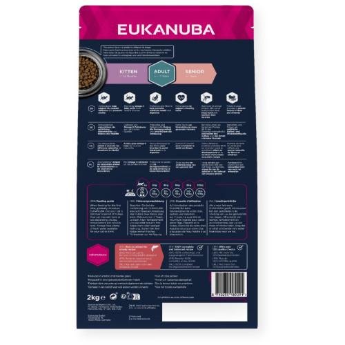 Croquettes chat adult Eukanuba sans céréales au saumon