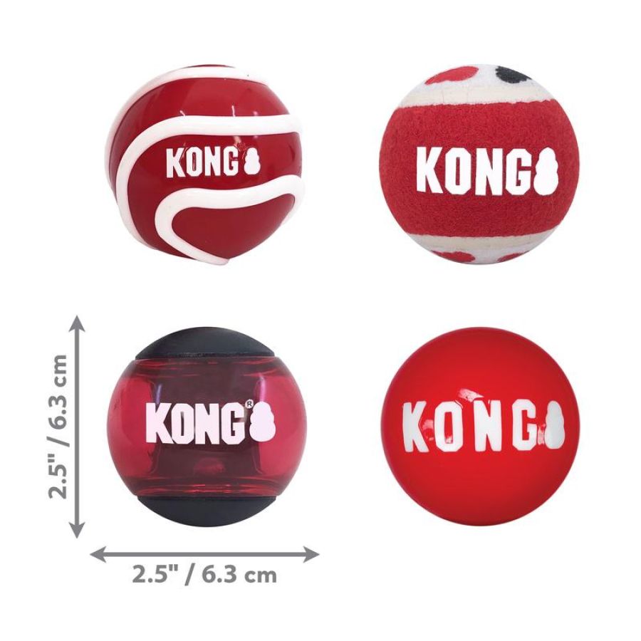 Lot de 4 Balles KONG signature Medium