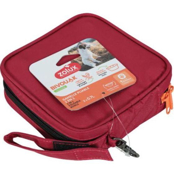 Gamelle Pliable 2 en 1 Bivouak pour Chien et Chat