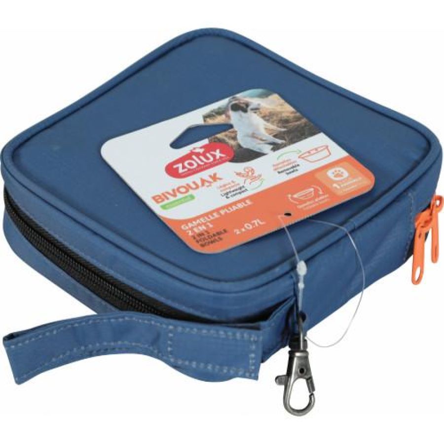 Gamelle Pliable 2 en 1 Bivouak pour Chien et Chat