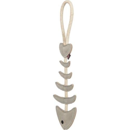 Jouet pour Chien en Cuir Véritable arête de Poisson sur Corde