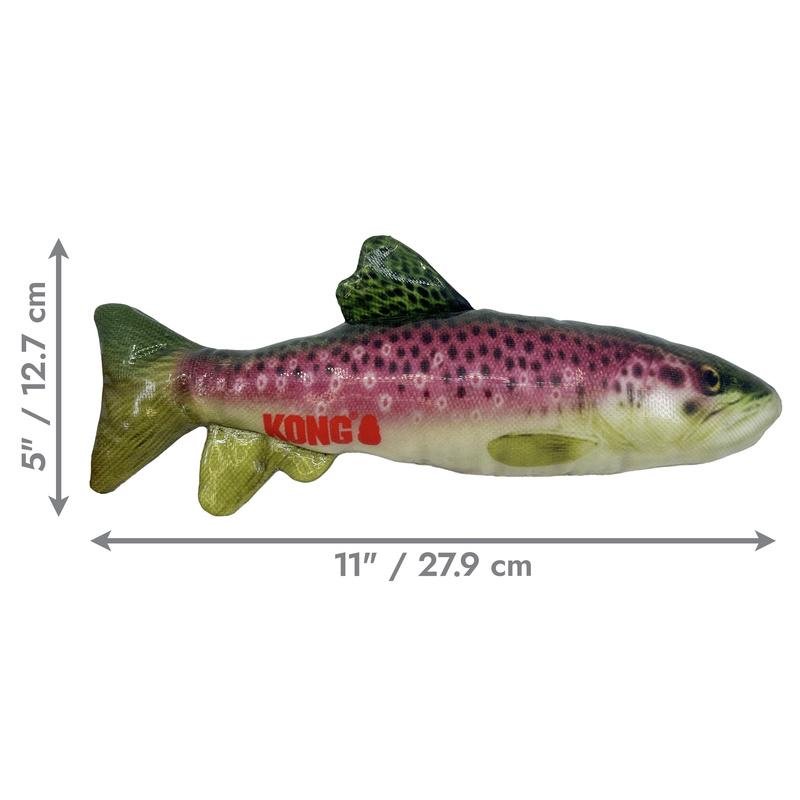 Jouet KONG Wild Shieldz Trout Medium Flottant et Résistant pour Chien