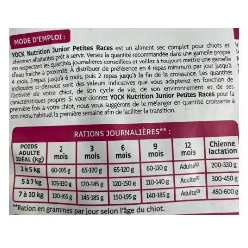Croquettes Chiot Petites Races Junior YOCK NUTRITION 4 kg