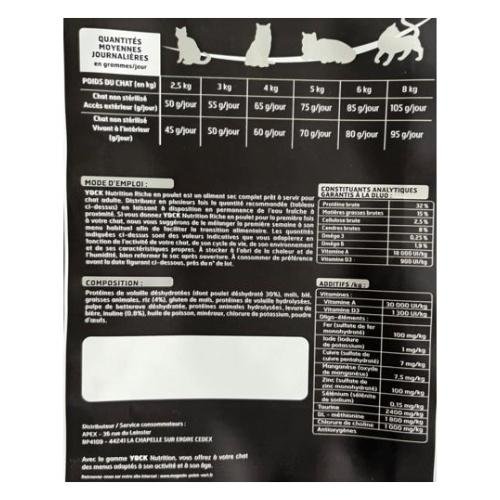 Croquettes Premium au Poulet pour chat adulte YOCK NUTRITION