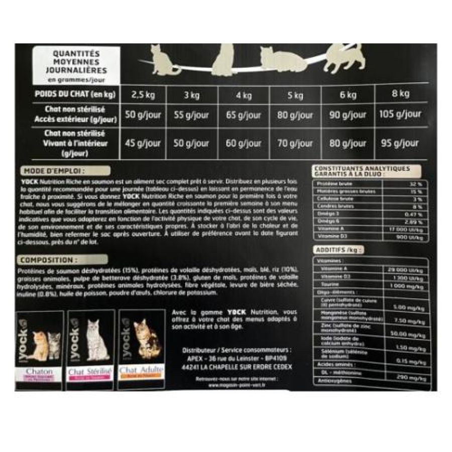 Croquettes au Saumon pour Chat Adulte YOCK NUTRITION