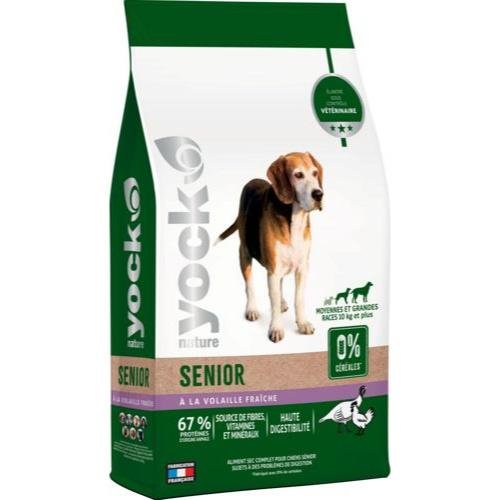 Croquettes sans céréales, Chien senior moyenne et grande race 12 kg YOCK NATURE