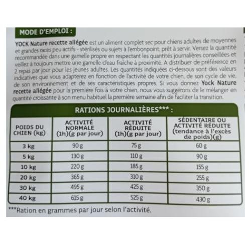 Croquettes sans céréales allégées – Moyennes & grandes races 12 kg YOCK NATURE