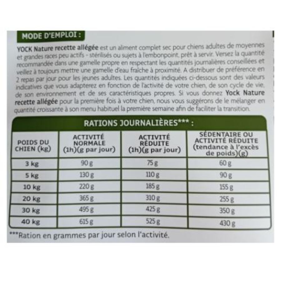 Croquettes sans céréales allégées – Moyennes & grandes races 12 kg YOCK NATURE