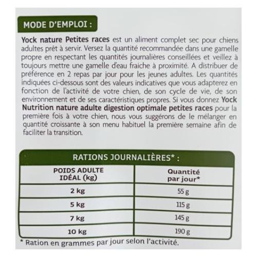 Croquettes sans céréales à la volaille, petit chien– 4 kg YOCK NATURE