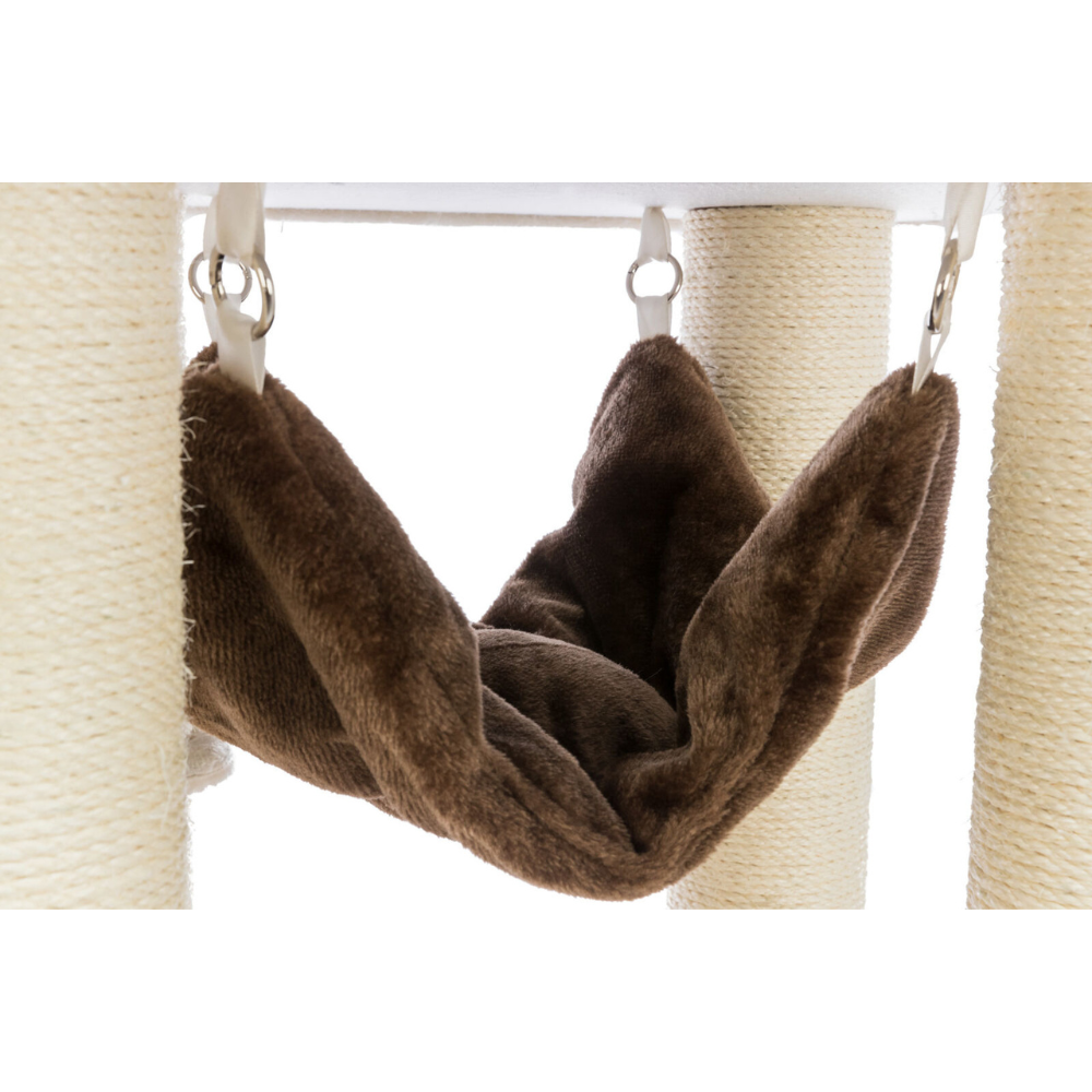 Grand Arbre à chat : hamac, XXL, solide, 174 cm Humberto Beige/Brun foncé