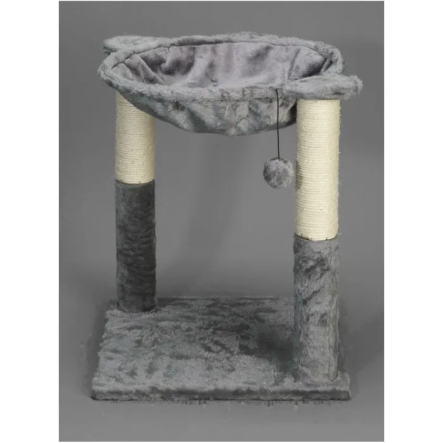 Arbre à chat arrondi avec griffoir et jouet intégré