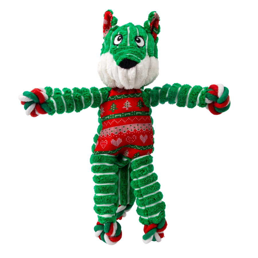 Peluche de Noël KONG Holiday Floppy Knots Fox