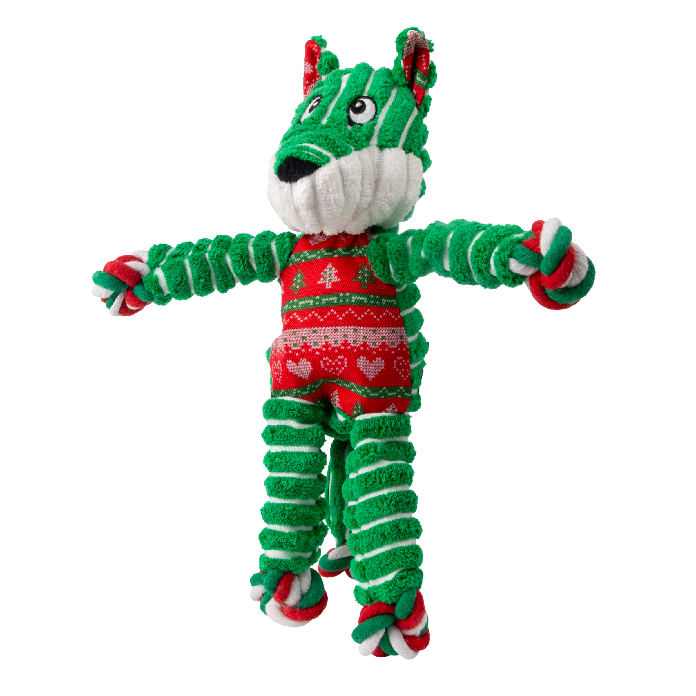 Peluche de Noël KONG Holiday Floppy Knots Fox