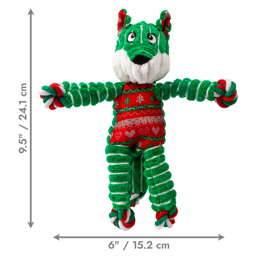 Peluche de Noël KONG Holiday Floppy Knots Fox