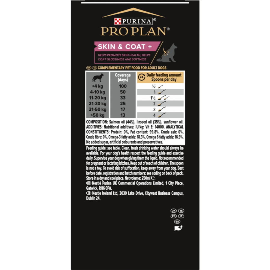 Purina Pro Plan Skin & Coat+ – Complément alimentaire pour peau et pelage