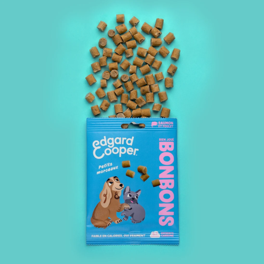 Friandises sans céréales bonbons au saumon et poulet