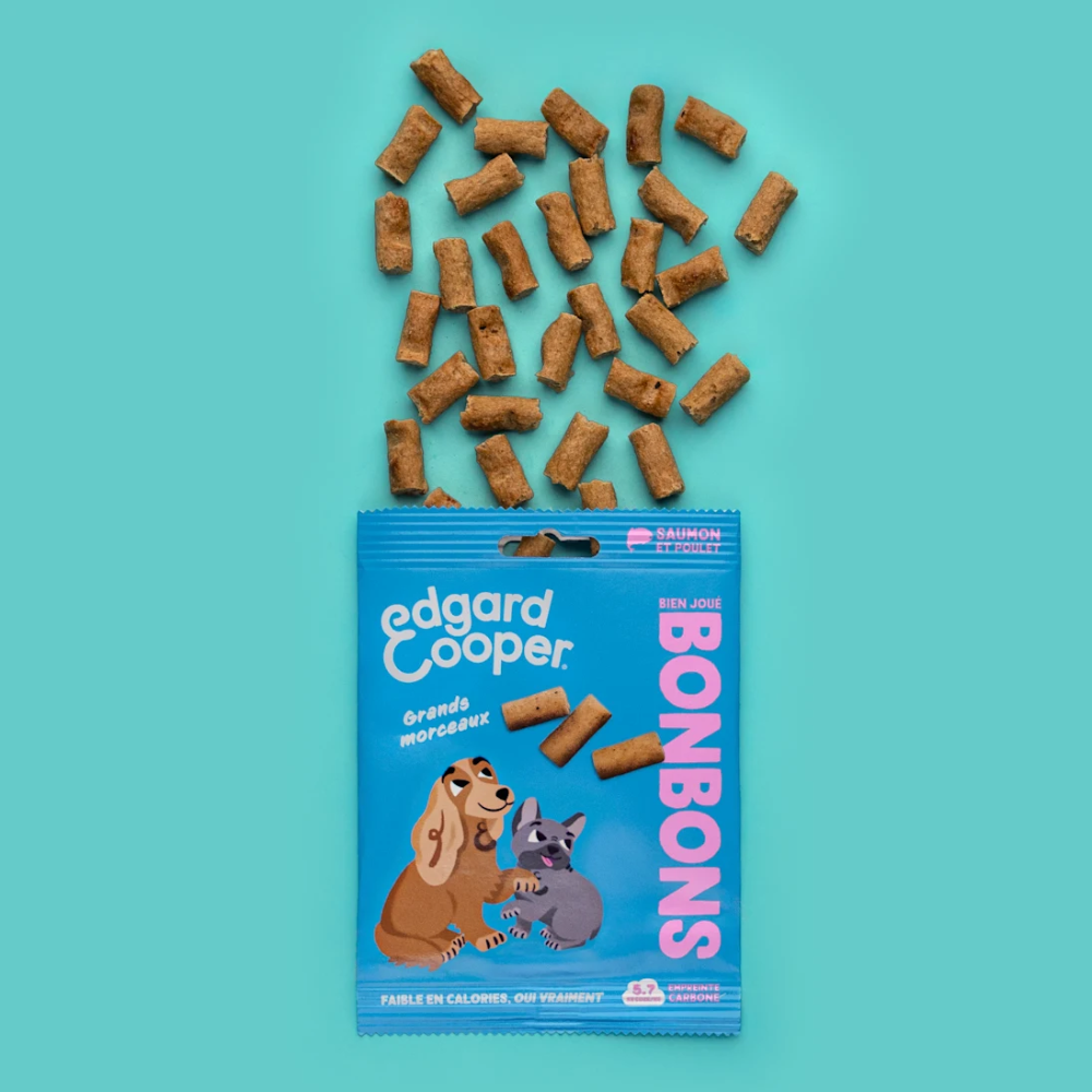 Friandises sans céréales bonbons au saumon et poulet