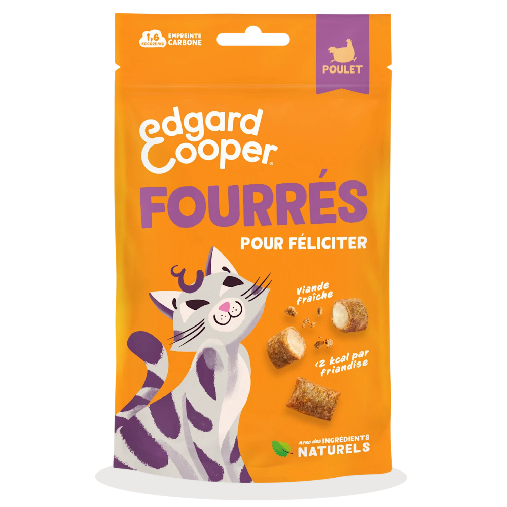 Friandises Fourrés au Poulet pour chat sans céréales