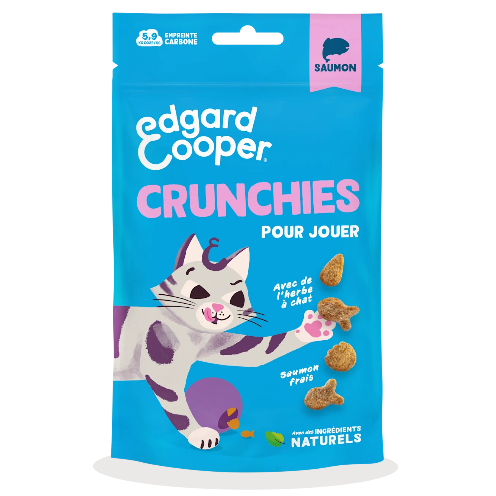 Friandises sans céréales Crunchies au Saumon pour chat