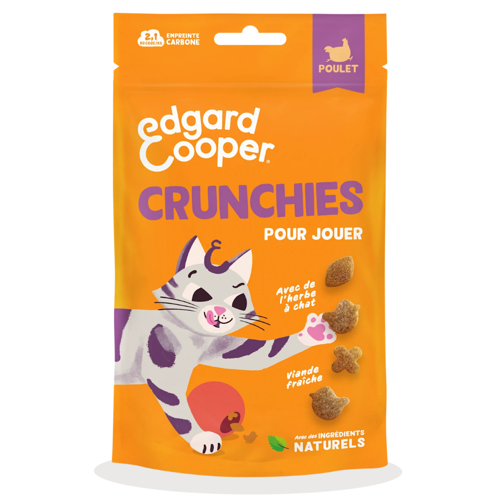 Friandises sans céréales Crunchies au Poulet pour chat