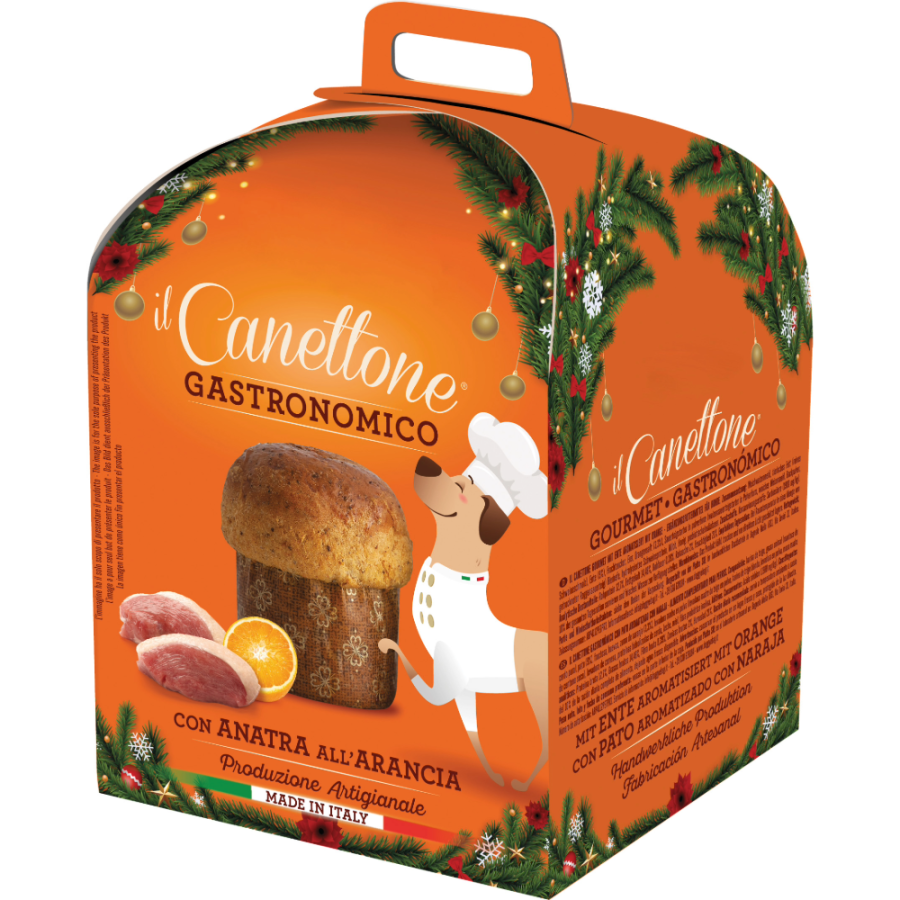 Gâteau de noël Canettone canard orange pour chien