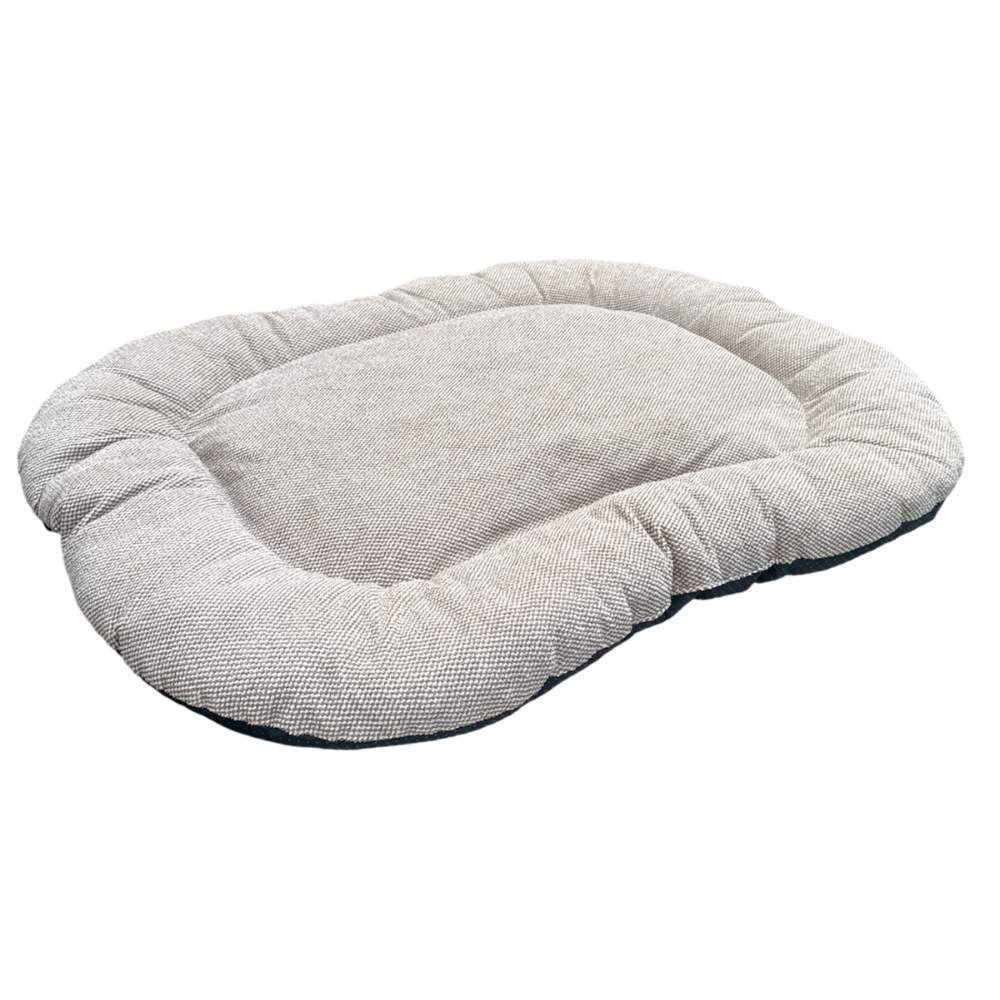 Coussin en tissu pour chien ovale antidérapant beige