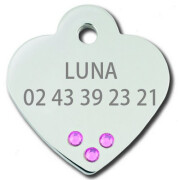 Médaillon collier Cœur strass rose, Vendue personnalisé