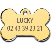 Quick Médaille Os dorée small, personnalisable