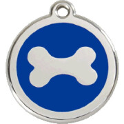 Médaille chien gravure Garantie : bleu motif Os