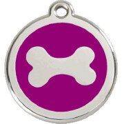 Médaille purple motif Os pour chien : Vendue personnalisée