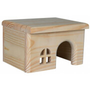 Maison plate en pin pour souris et hamster