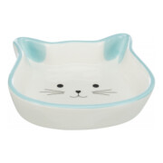 Gamelle chat design en céramique visage bleu ciel