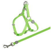 Harnais baudrier et laisse pour chat One Touch vert