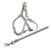 Harnais baudrier chat : laisse One Touch gris