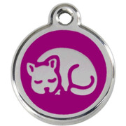Médaille Red Dingo purple motif Chat
