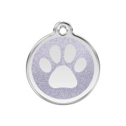 Médaille avec paillettes argent motif Patte