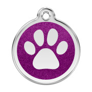 Médaille avec paillettes violet motif Patte