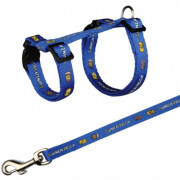 Harnais cochon d'Inde Guinea Piggy bleu avec laisse