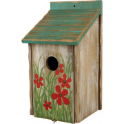 Nichoir fleuri en bois pour oiseaux