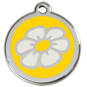 Médaillon collier chien Marguerite jaune